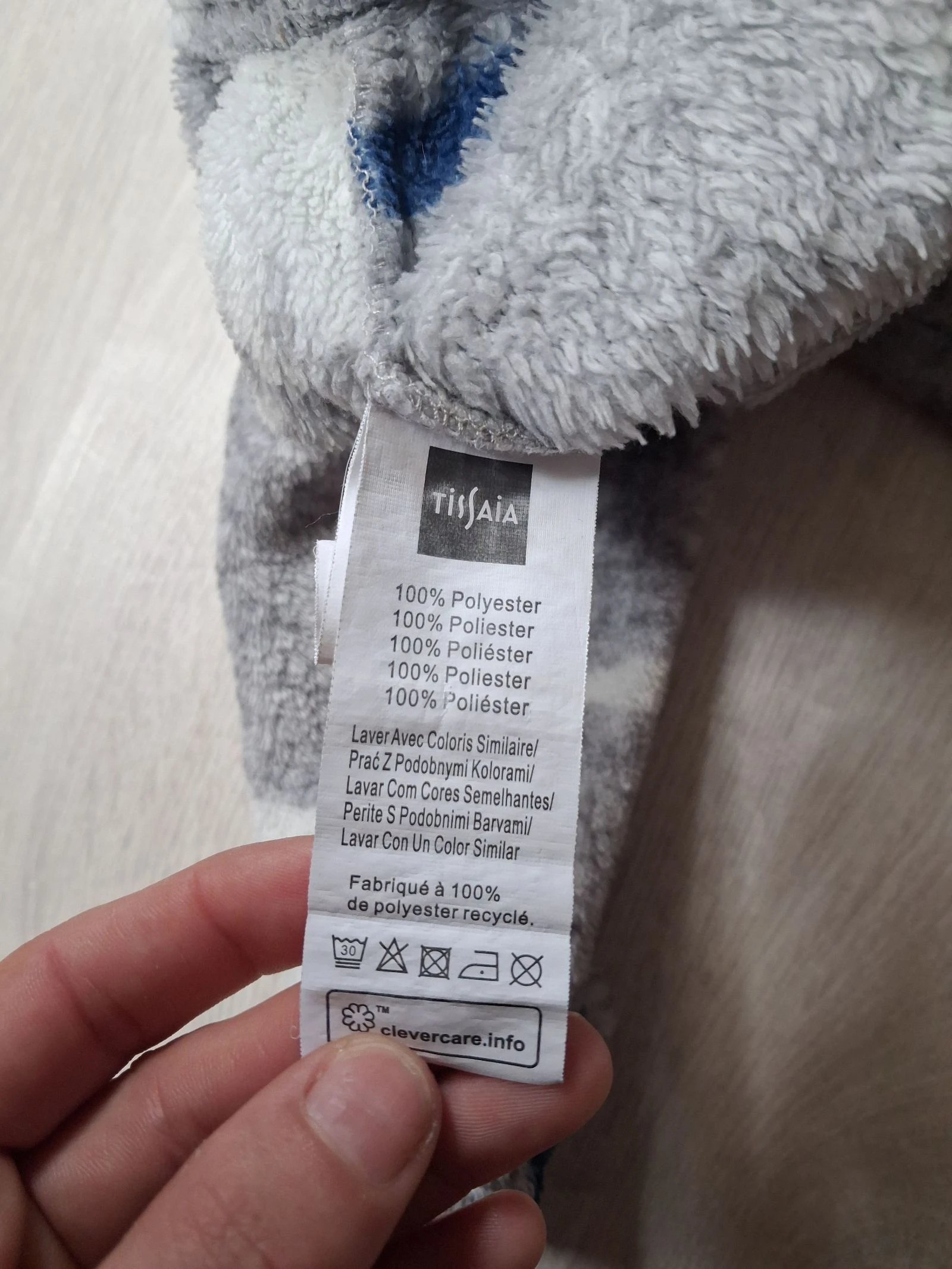 Pijama de lã para menino 3 anos Tissaia - Cinza com motivos de animais inverno (urso, alce) – photo 9